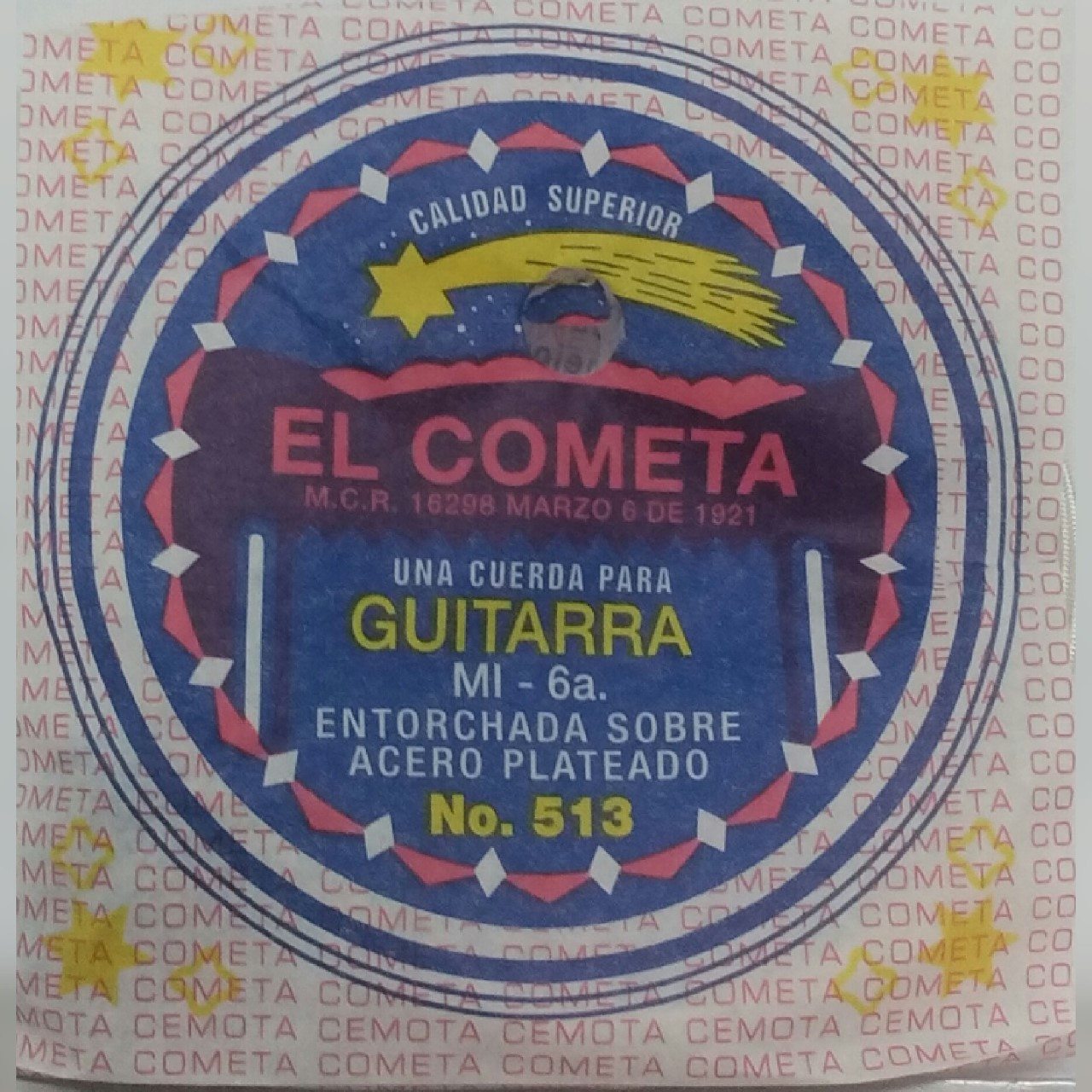 6ta Cuerda de Acero para Guitarra Acústica 513 El Cometa