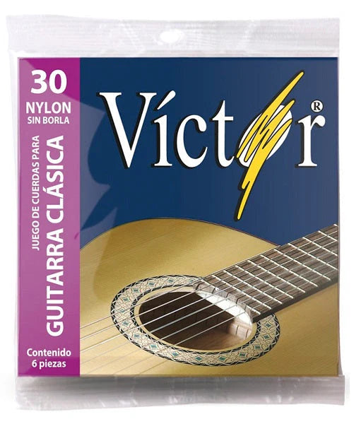 Encordadura para Guitarra Clásica Nylon Negro sin Borla VCGS-30 Victor