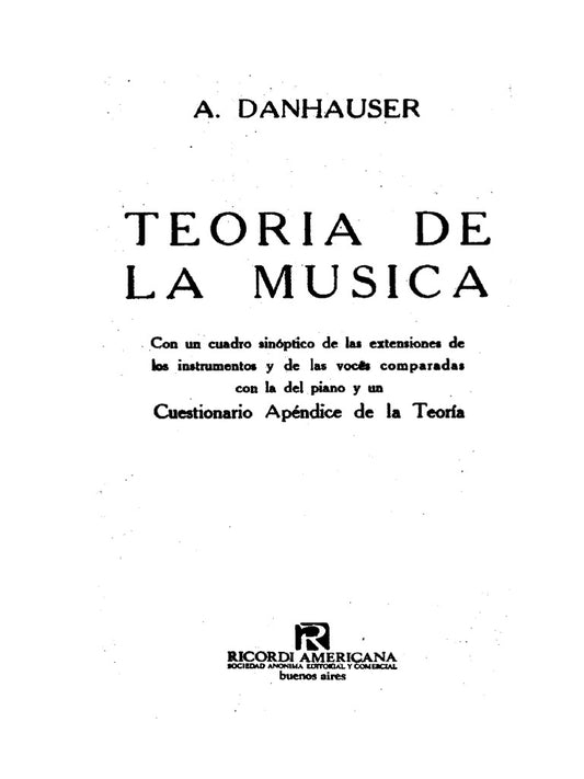 Teoría de la Música DANHAUSER Editapsol