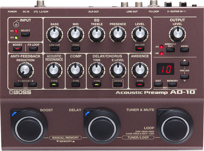 Preamplificador Acústico con Caja Directa AD-10 Boss