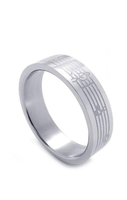 Anillo Grabado Partitura Acero Inoxidable Sax Musical Creations