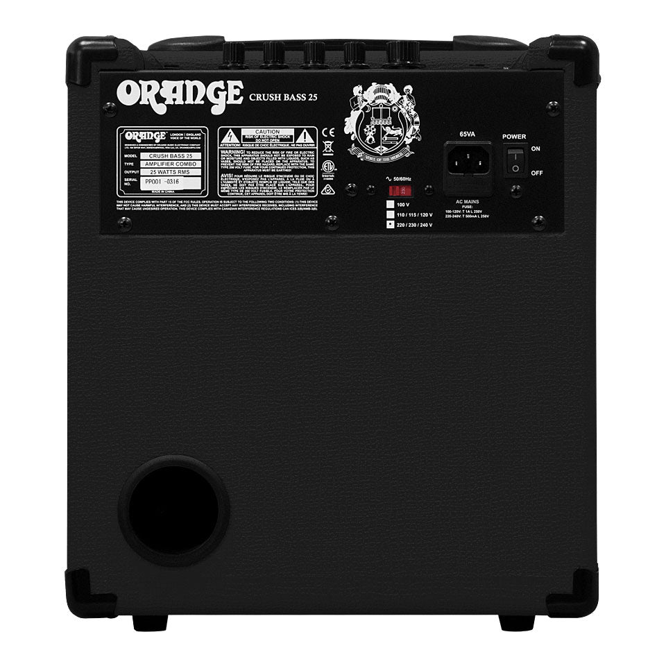 Combo para Bajo Eléctrico 25W CRUSHBASS25 BK Orange