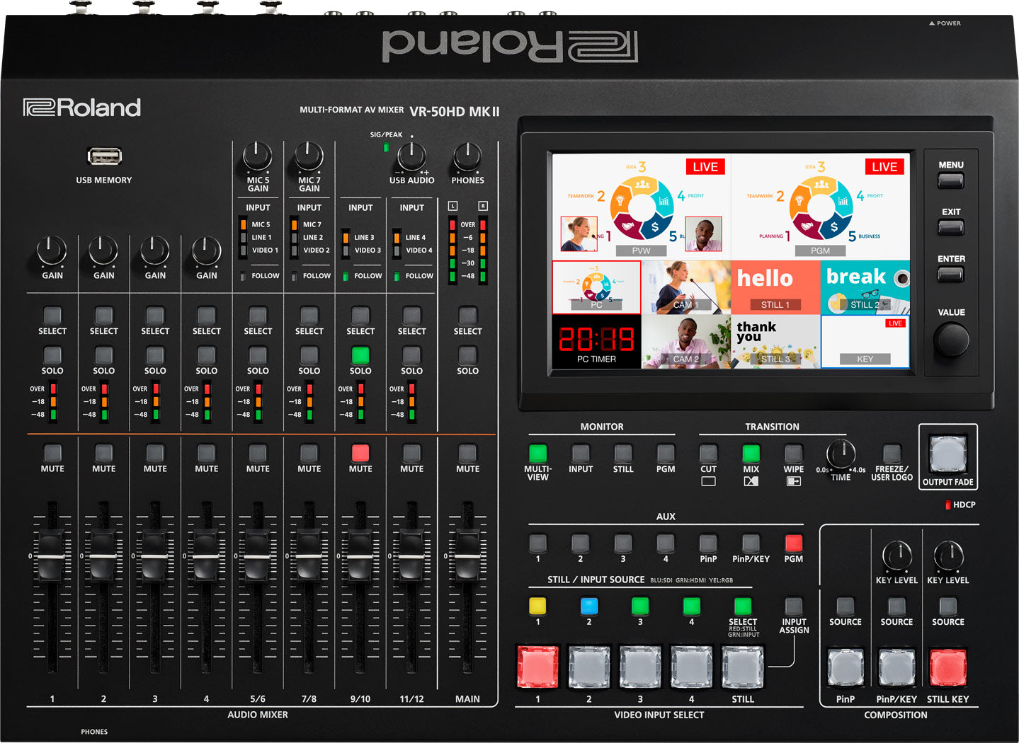 Mezclador AV Multiformato para Transmisión VR-50HDMKII Roland
